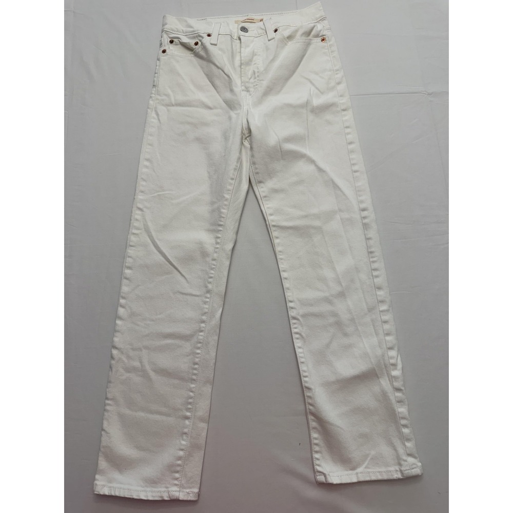 Levis Wedgie Straight Jeans Womens 29‎ White High Rise Slim 29x29 Denim